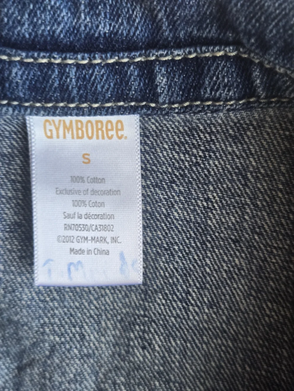 Gymboree Girls Blue Denim Jacket with Floral Appliqués
